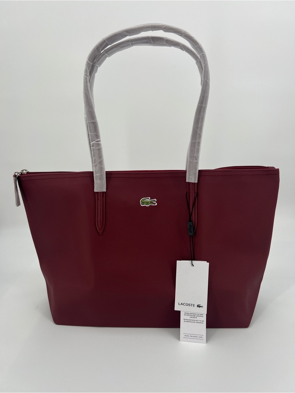 Lacoste Women's Burgundy Tote Bag
